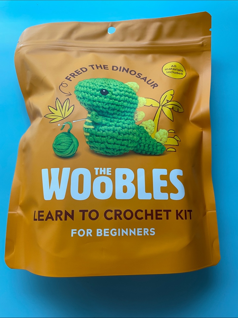 The Woobles Learn to Crochet Kit - Fred the Dinosaur